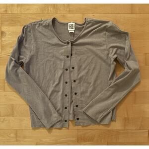 Fitigues Grey Snap Cardigan Crewneck Sweater M